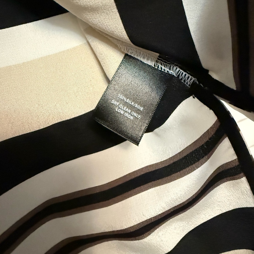 Lafayette Blackb Multicolor Striped V-Neck Blouse - Picture 2 of 4